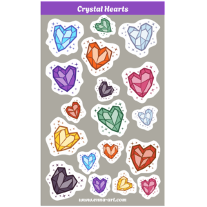 Crystal Hearts | Arkusz naklejek